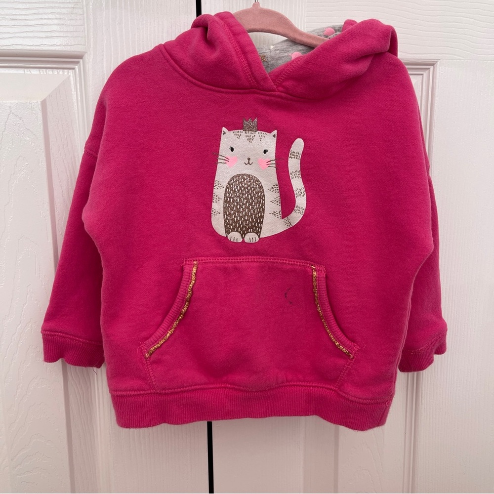Kids Pink Cat Hoodie